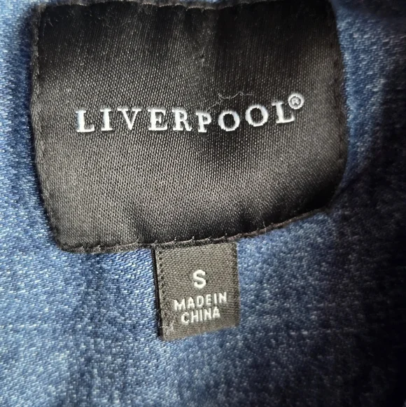 Liverpool Embroidered Raw Hem Denim Jacket - Melbourne Light - Size S - Picture 7 of 11
